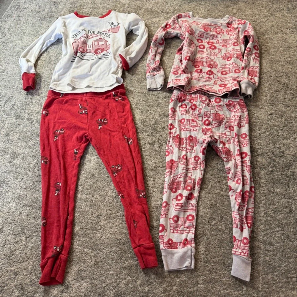 Carter's Stitch & Stone Boys 3T Pajamas Lot Sharks Fire Truck Yeti Bear 18pc‎